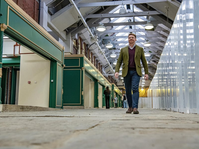 Leeds City Council's Deputy Leader Coun Jonathan Pryor was at Kirkgate Market today (October 12) to see the completed first phase of the £10m refurbishment project on the venues ‘blockshops’.