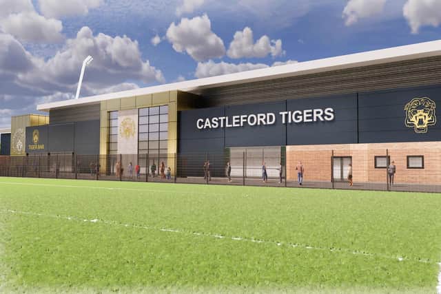 An exterior view of how Titgers' new main stand could look. Picture by Castleford Tigers/Highgrove Group/WMA Architects.