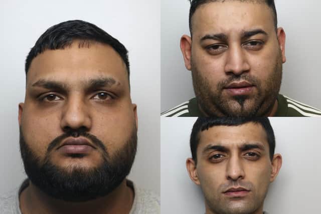 Clockwise top right: Waseem Hussain, Umar Aslam and Zain Abbas, who have been locked up over the kidnap (Photo: WYP)