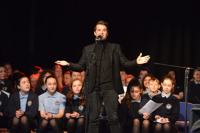 Joe visited his old school, Harton Academy for the Christmas Carol rehearsals in 2017.