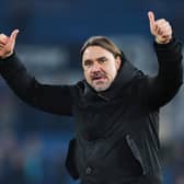 THUMBS UP: From Whites boss Daniel Farke in a message to Leeds United's fans. Photo by Matt McNulty/Getty Images.