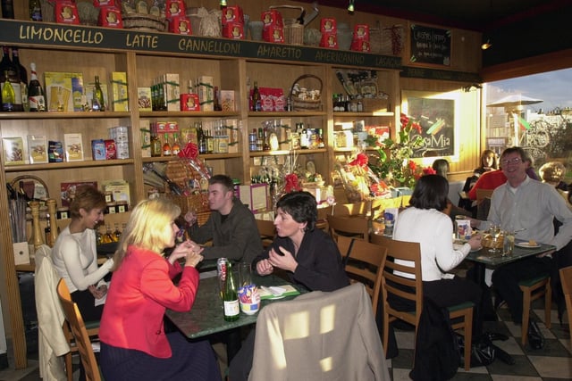 The interior of Casa Mia restaurant, Chapel Allerton, with diners pictured in the early 2000s.