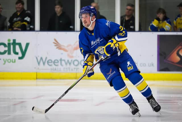 DOUBLE DELIGHT: Matt Barron impressed with two goals for Leeds Knights in the 5-0 home win against Bristol Pitbulls. Picture: Leeds Knights/Steve Cunningham