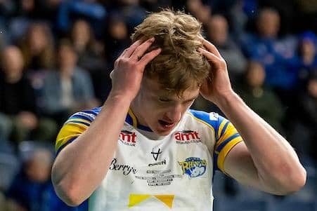 Ned McCormack's Super League debut ended in disappointment, but Mikolaj Oledzki has pledged Leeds Rhinos will get a win for him next time. Picture by Allan McKenzie/SWpix.com.