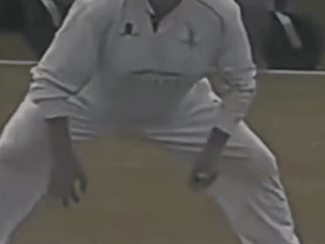 The video shows the slip fielder allegedly clicking his fingers to trick the umpire into thinking the batsman had nicked the ball. Credit: BenMummery/X