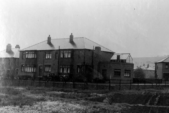 The rear of shops on Kirkdale Avenue pictured in June 1942.