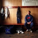 Lee Crooks in Castleford Tigers' changing room at Wheldon Road after announcing his playing retirement in 1997. Picture by Mark Bickerdike.