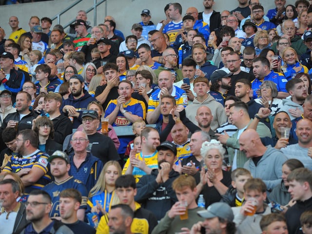 A full house in the South Stand at Leeds Rhinos' game against Wigan Warriors.