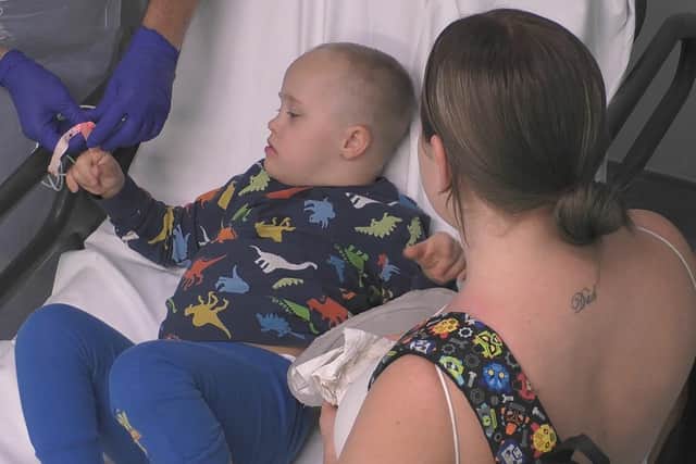 Little Coby had swallowed a coin in this week's new episode of 24 Hours in A&E (Picture: Channel 4)
