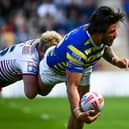 James Bentley in action for Warrington Wolves against Wigan Warriors this season. Picture by Olly Hassell/SWpix.com.
