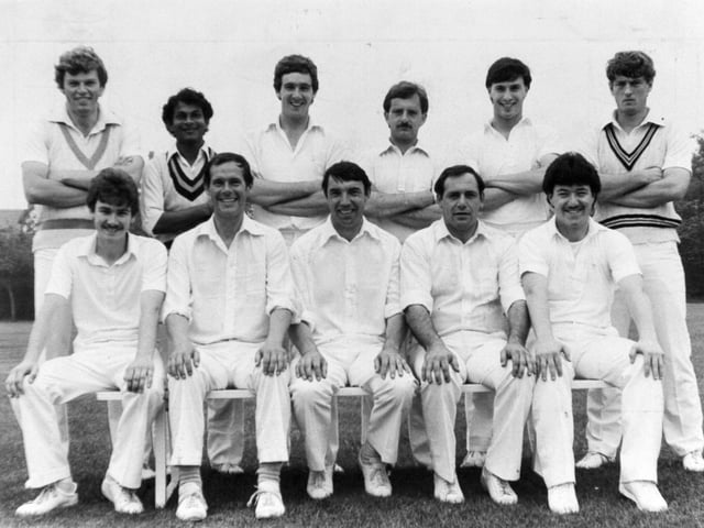 Pudsey St. Lawrence, one of the clubs involved in a tense Bradford League championship race in July 1983. Back row, from left, are Peter Graham, Lalchand Rajput, David Robertshaw, Tim Rukin, Mark Hobson and James Dracup. Front row, from left, are Ian Robertshaw, Mike Bailey, Colin Johnson (captain), Keith Smith and Russell Gaunt.