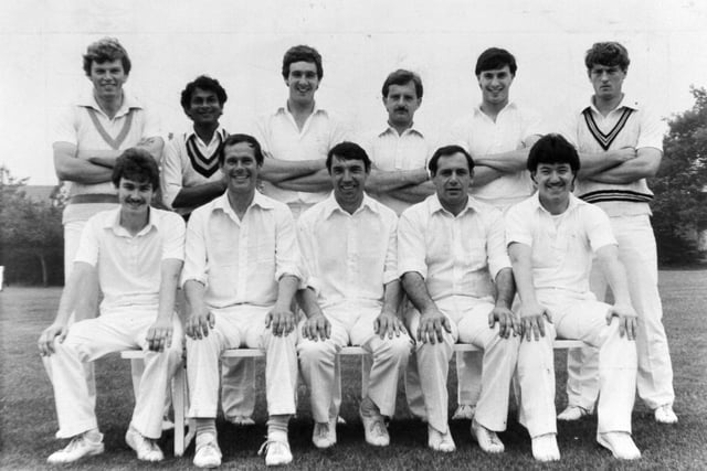 Pudsey St. Lawrence, one of the clubs involved in a tense Bradford League championship race in July 1983. Back row, from left, are Peter Graham, Lalchand Rajput, David Robertshaw, Tim Rukin, Mark Hobson and James Dracup. Front row, from left, are Ian Robertshaw, Mike Bailey, Colin Johnson (captain), Keith Smith and Russell Gaunt.