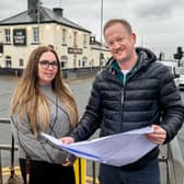 Publican Demi Hurley and Star Pubs business development manager, Jay Weir outside The Tommy Wass.