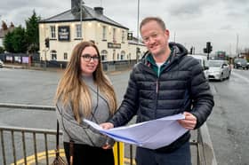 Publican Demi Hurley and Star Pubs business development manager, Jay Weir outside The Tommy Wass.