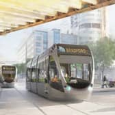 An artist's impression of the new mass transit system, which the West Yorkshire Combined Authority (WYCA) wants to build before 2040 to serve all five local authorities in the region. However, the type of transport the system will use remains uncertain.O