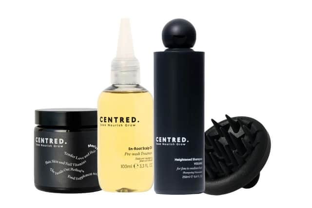 Centred Men’s Hair Health System, £92, wearecentred.com. Joseph Ferraro also stocks Centred products.