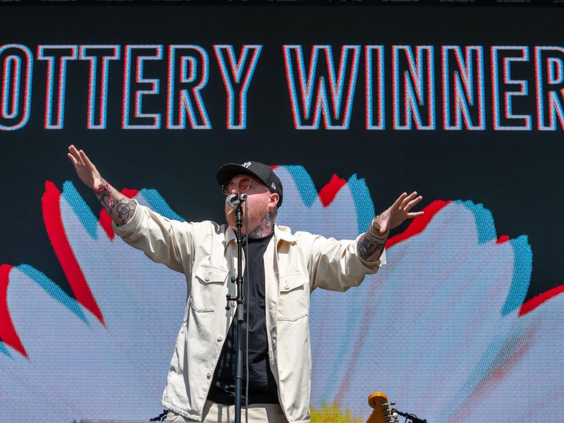 Live at Leeds in the Park, Temple Newsam, Leeds. Lottery Winners on stage.