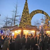 The Leeds Christmas Market returned after a four-year absence. Pictured are crowds gathering in Millenium Square, where an ice rink, rides and stalls were hosted.