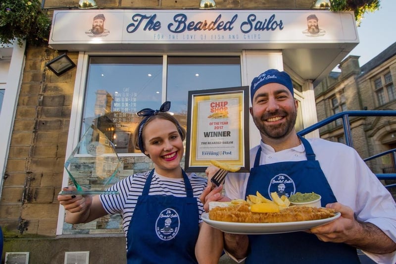 Another Pudsey favourite, The Bearded Sailor was also named the Yorkshire Evening Post's Chippy of the Year back in 2017. (left to right) owners Hannah Hall, 26, and partner Alex Papaioannou, 34. Picture: James Hardisty