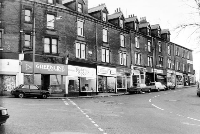 Shops on Beeston Road in December 1984.