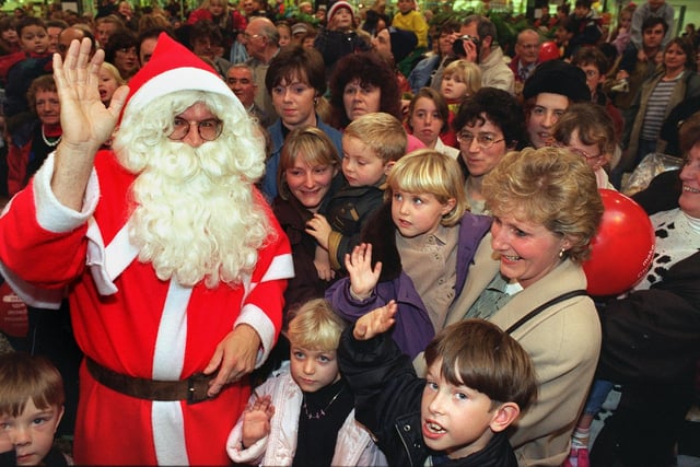 Santa arrives at Crossgates Centre in November 1999.