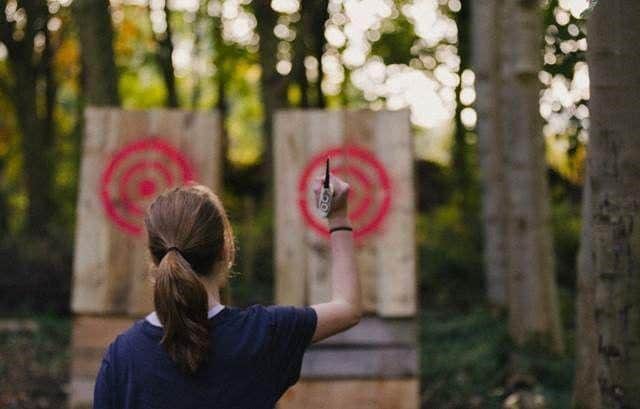 Axe Throwing Action Shot
