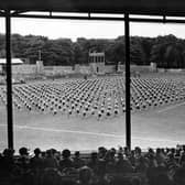 2,000 boys from schools around Leeds give a display of exercise routines at Children's Day in 1939.