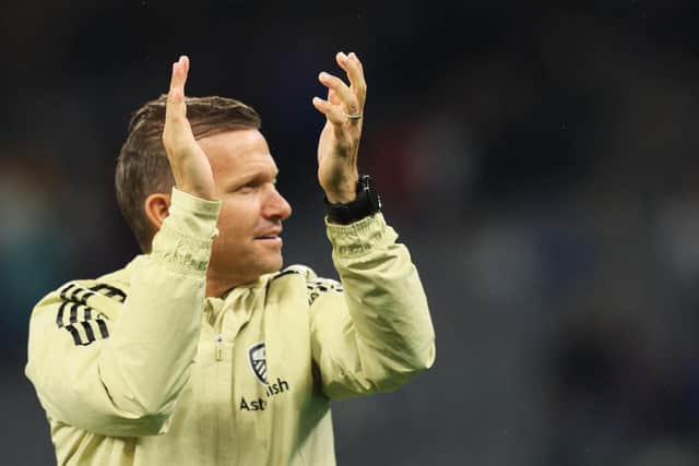 SATISFACTION: From Whites boss Jesse Marsch, above, at the way Leeds United's new signings have settled into the group. Photo by TREVOR COLLENS/AFP via Getty Images.
