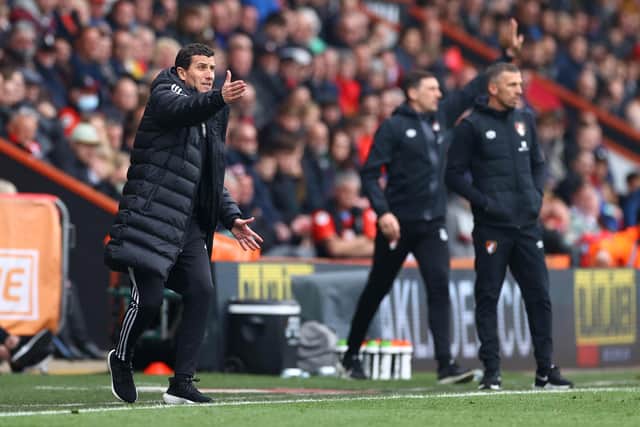 NO CONFIDENCE: In head coach Javi Gracia and the Whites board from the Leeds United Supporter's Advisory Board. Photo by Michael Steele/Getty Images.