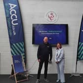 Richard Durr, Operations Director from Accu is pictured with Sophie Metcalf, HR Growth Partner at Howarths.