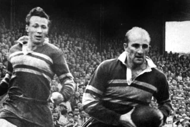 Lewis Jones, right, in his playing days with Leeds. Picture by Andrew Varley/Varley Picture Agency.