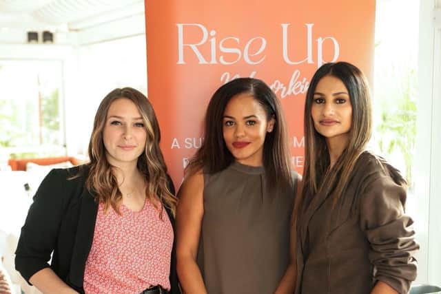 Connecting women: Emma Bennett is pictured centre with (left) Lucy Guest and Paz Gill. They established Rise Up Networking. (Photo supplied on behalf of Rise Up Networking)