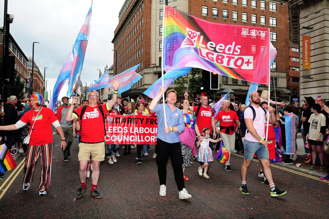 Labour's section during the Leeds Pride 2023 parade.