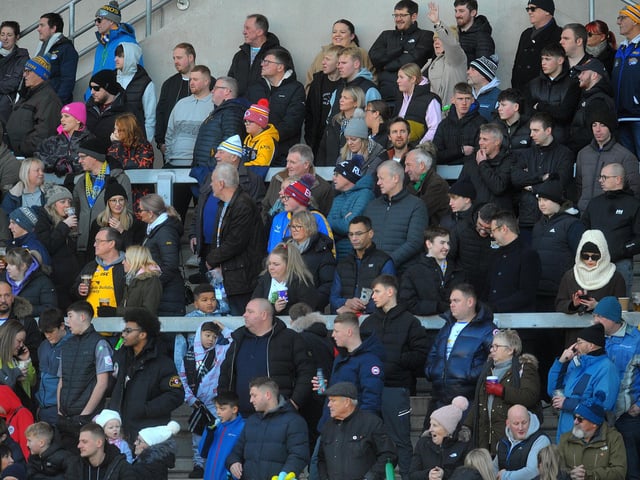 Some of the  9,565 fans who watched Leeds Rhinos beat Wakefield Trinity 41-22 in the Wetherby Whaler Festive Challenge at AMT Headingley on Boxing Day.