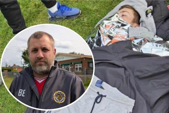 Ben Edwards, from Hemsworth, is campaigning for local football clubs to have emergency shelters after his son, Thomas, waited more than three hours in the cold after suffering an injury during a game.