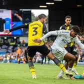 'DELIGHT TO WATCH': Leeds United's Georginio Rutter, pictured escaping Watford's Francisco Sierralta and Edo Kayembe in Saturday's 3-0 Championship victory at Elland Road. Picture by Bruce Rollinson.