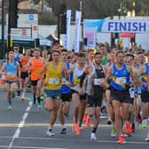The runners striving for the front of the Leeds Abbey Dash 2023. (pic by Steve Riding)