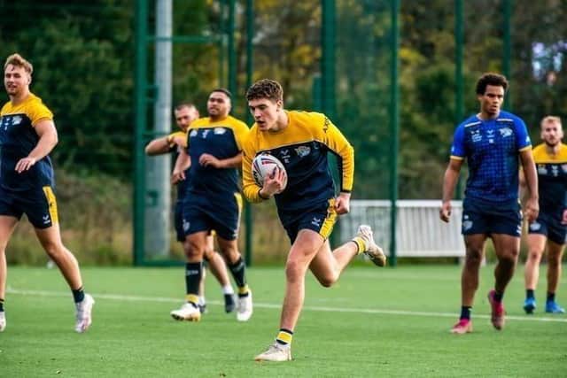 Ben Littlewood, who has yet to play a first team game, retains his place in Rhinos' 21-man squad for the trip to St Helens. Picture by James Hardisty.