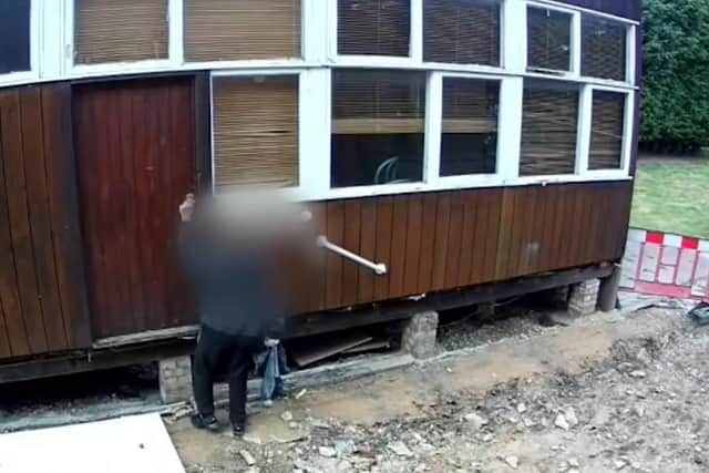 Caught on CCTV: Burglar tells police he's 'looking for building work'