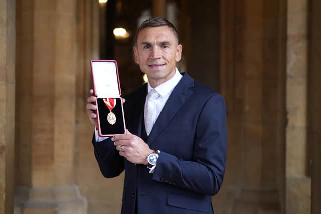 Sir Kevin Sinfield after he was made a Knight Bachelor at an investiture ceremony at Windsor Castle.