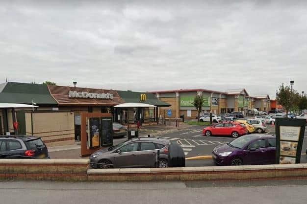 The victim went to McDonald's to clean himself up after being attacked at Cathedral Retail Park in Wakefield. Picture: Google