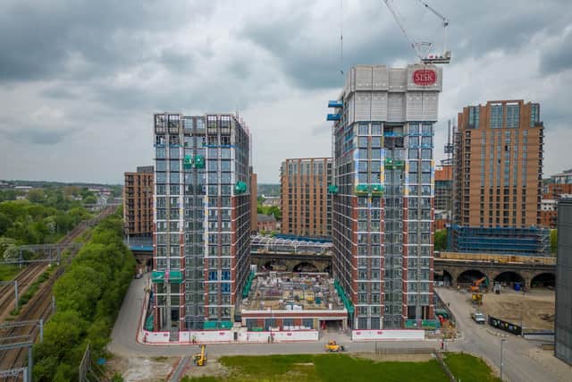 The UNCLE Leeds £68 million development, which is due to be complete in April 2024, consists of two residential buildings at 17 and 21 storeys tall