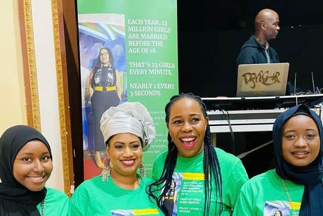 Hawa, second left, is the founder of HawaDal Peace of Mind and pictured with friends and supporters of the charity which aims to help new arrivals settle into the UK.