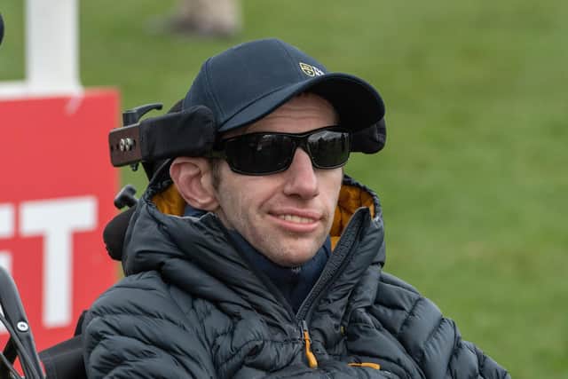 Rob Burrow at Doncaster Races where he received a donation of £77,777 from The Good Racing Company. Picture by Nigel Kirby.