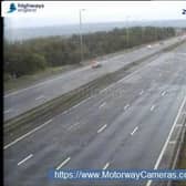 The crash occurred on the M62 Westbound carriageway, close to Junction 25. Image: Motorway Cameras