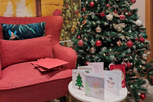Christmas cards received at HC-One’s Ashworth Grange in Dewsbury, Greenacres in Meltham, and The Oakes in Huddersfield