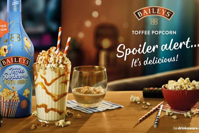 Coming to a sofa near you: make your movie night a blockbuster with Baileys Toffee Popcorn Movie Night, for a limited time only!