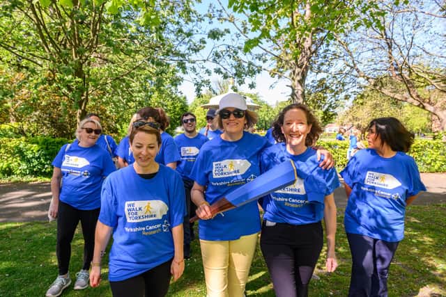 Yorkshire Cancer Research’s We Walk for Yorkshire baton relay. Throughout May, the Baton for Yorkshire will be carried across 35 locations to recognise the 35,000 people diagnosed with cancer in Yorkshire every year. Photo: Jonathan Pow/jp@jonathanpow.com