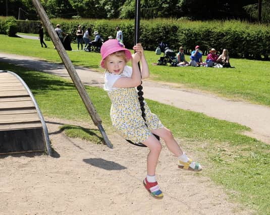 Poppy had a blast at the playground at Lotherton Hall.