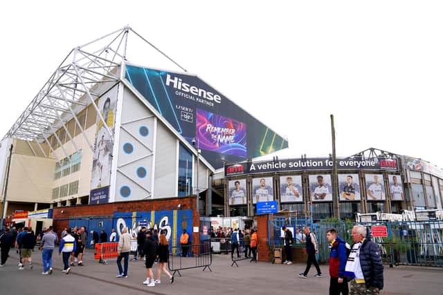 A general view of the stadium as fans arrive ahead of the Premier League match at Elland Road, Leeds. Picture date: Sunday May 28, 2023. PA Photo. See PA story SOCCER Leeds. Photo credit should read: Tim Goode/PA Wire.